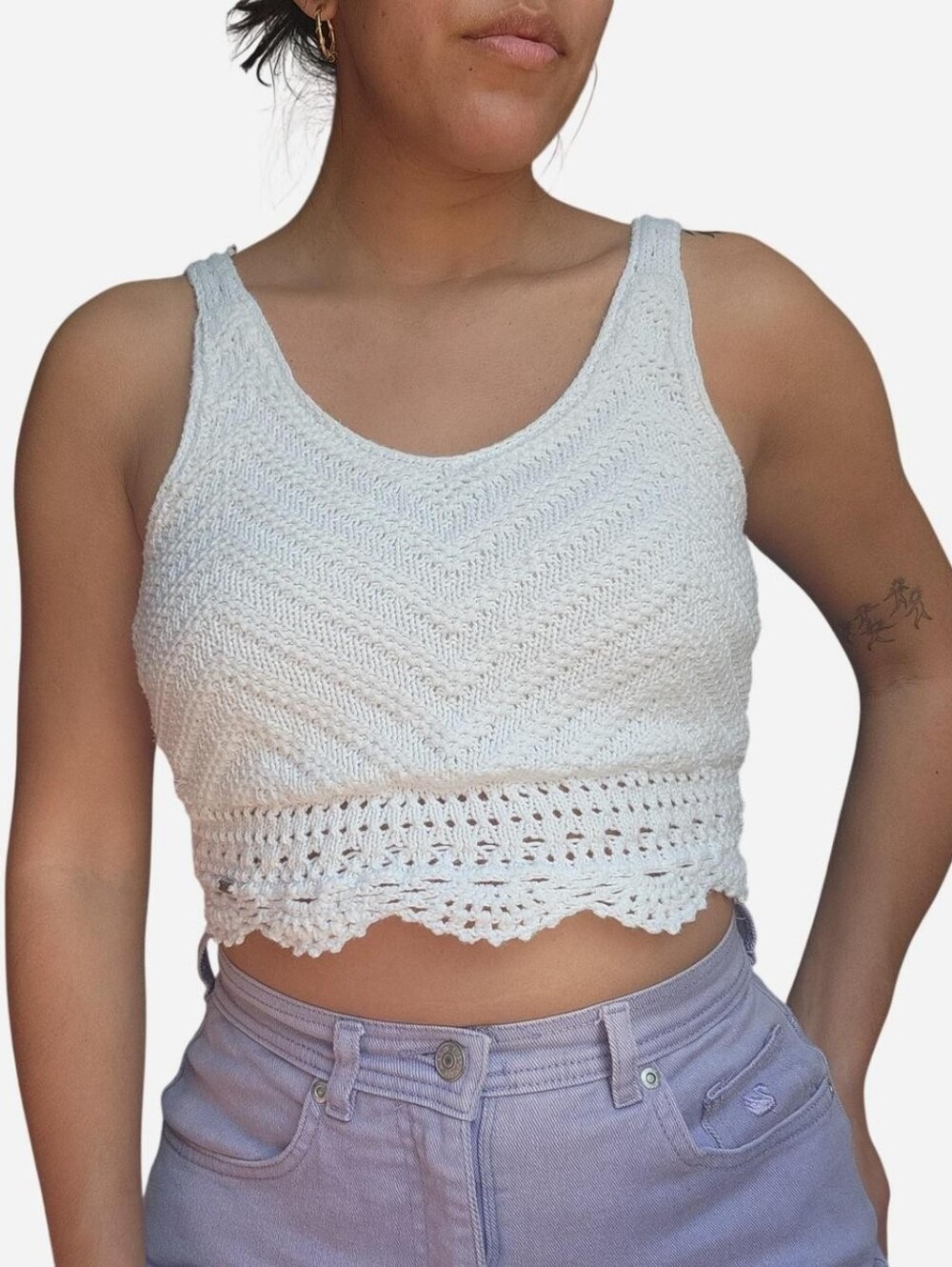 Cotton Crochet Corset Crop